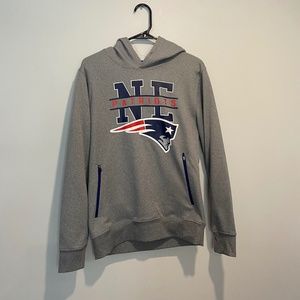 NFL Apparel New England Patriots Gray Hooded Sweatshirt w/ Logo and Pockets